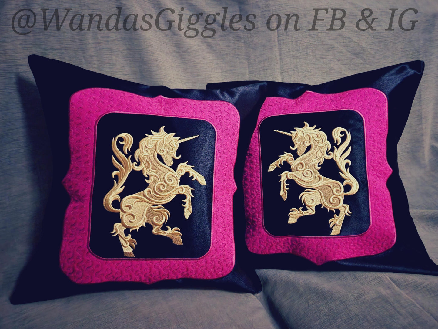Hot Pink Unicorn Pillow Set